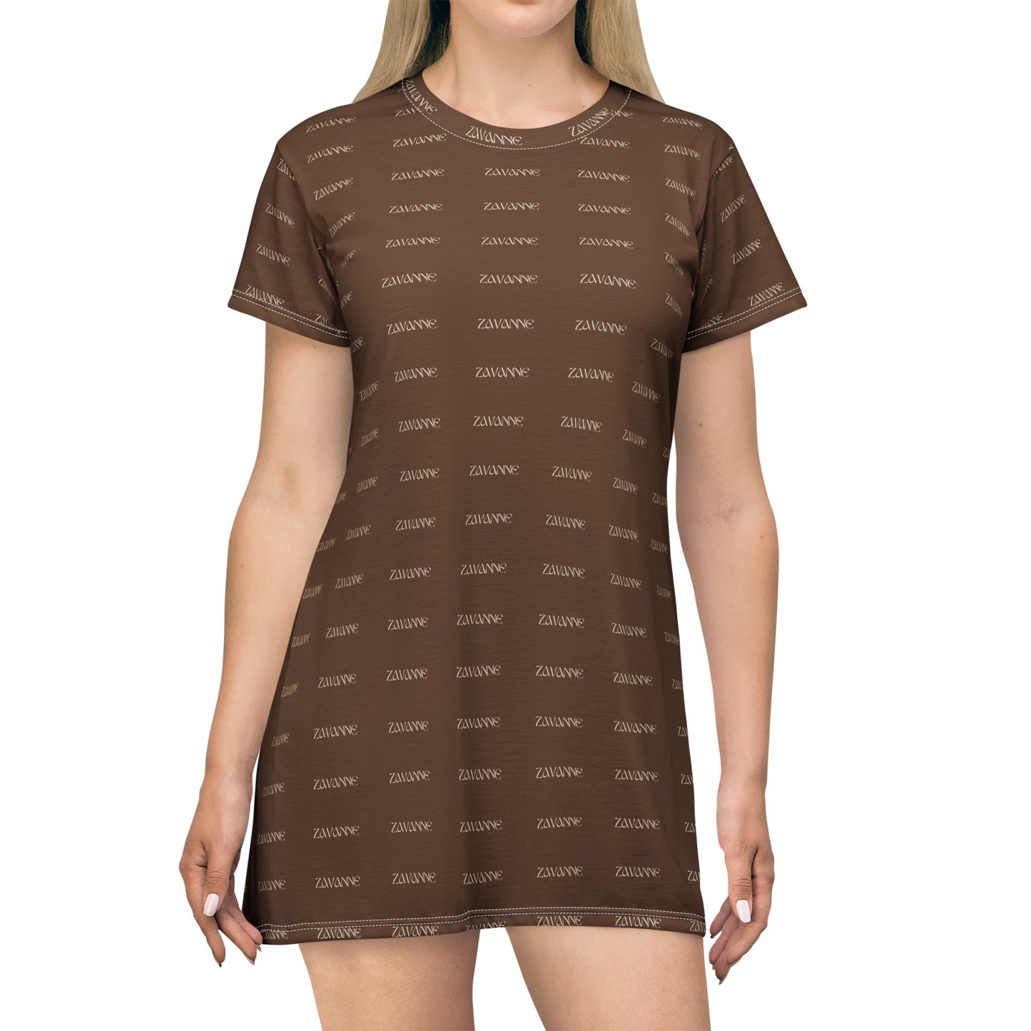 Vestido chocolate midi ZAVANNE (micrologo)