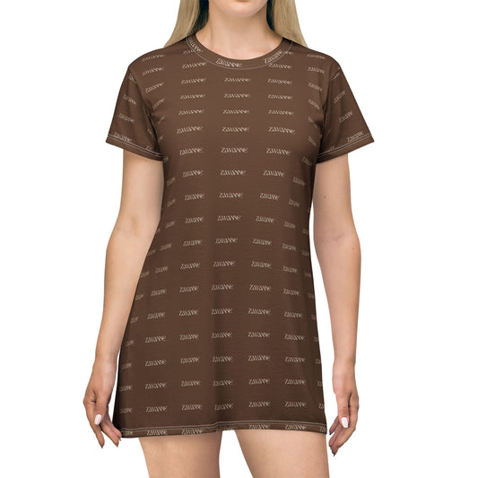 Vestido chocolate midi ZAVANNE (micrologo)