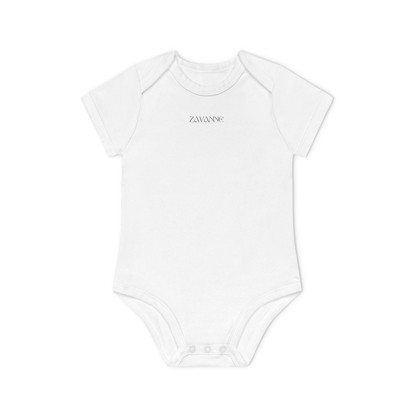 Baby Organic Bodysuit — Minimal White Short Sleeve Infant Onesie