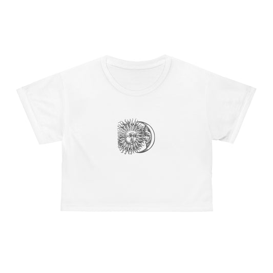 Camiseta crop bianco “Sole & Luna”